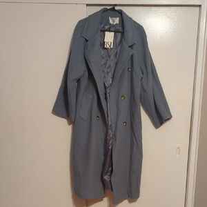 Women's Classic Blue Trench Coat